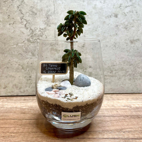 "It Takes Courage To Stand Alone" Theme Succulent Terrarium