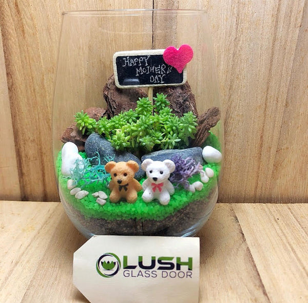 Customized Mother's Day Aalliya Succulent Terrarium by Lush Glass Door Singapore 